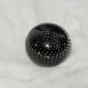 Two Elegant Black Glass Sphere with Silver Accents. 1 For $20 Or Both For $30